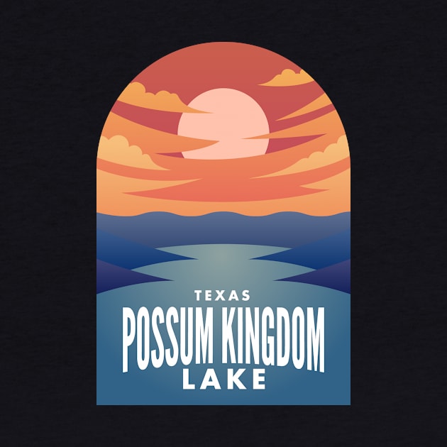 Possum Kingdom Lake TX Retro Sunset by HalpinDesign